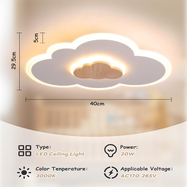 FANLG LED Deckenlampe Kinderzimmer, 40CM Wolke Deckenleuchte Kinderlampe Warmweiss 3000K kreative Wolkenlampe Deckenlampe für Kinderzimmer | Schlafzimmer