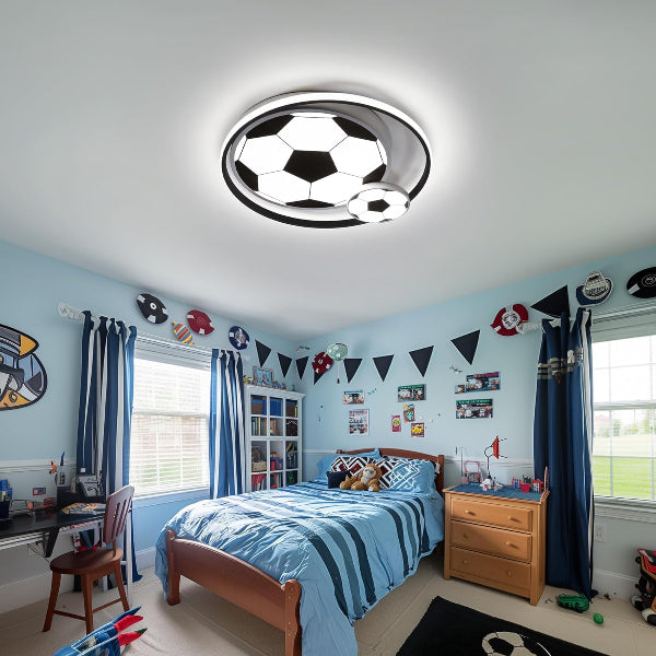 LED Deckenleuchten für Kinder Fußball Deckenlampe Schlafzimmerlampe 3000-6500K Dimmbar Mit Fernbedienung, Nachtlichtfunktion 65W für Kinderzimmerlampe Jugendzimmer Jungen- und Mädchenzimmer 50cm