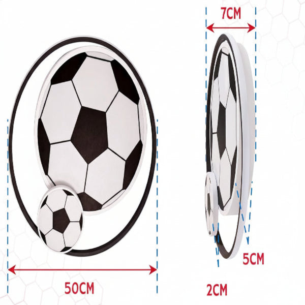 LED Deckenleuchten für Kinder Fußball Deckenlampe Schlafzimmerlampe 3000-6500K Dimmbar Mit Fernbedienung, Nachtlichtfunktion 65W für Kinderzimmerlampe Jugendzimmer Jungen- und Mädchenzimmer 50cm