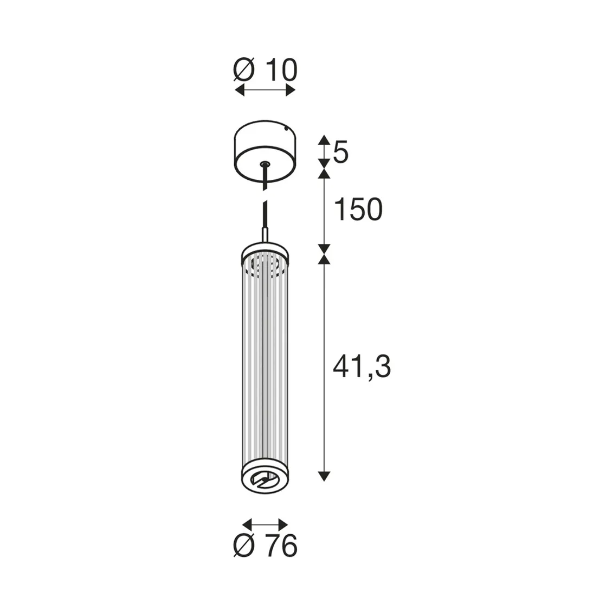 LED-Pendelleuchte SLV QUIMERA 8.2W 310lm 927…930 DIM Ø76×470mm Messing