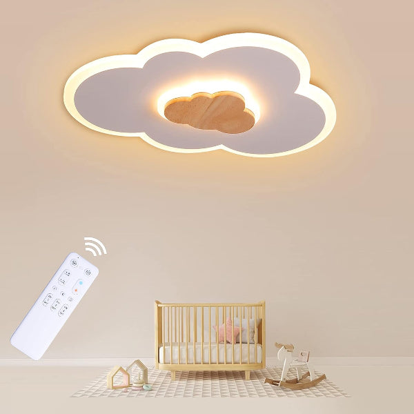 FANLG LED Deckenlampe Wolken, 26W 50CM Kinderlampe Deckenleuchte dimmbar mit Fernbedienung 3000-6000K, kreative Wolkenlampe Holz Deckenlampe für Kinderzimmer | Schlafzimmer | Wohnzimmer